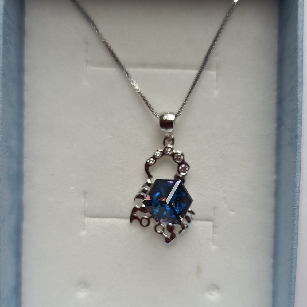 Sterling Silver Scorpio Zodiac Pendant Necklace
